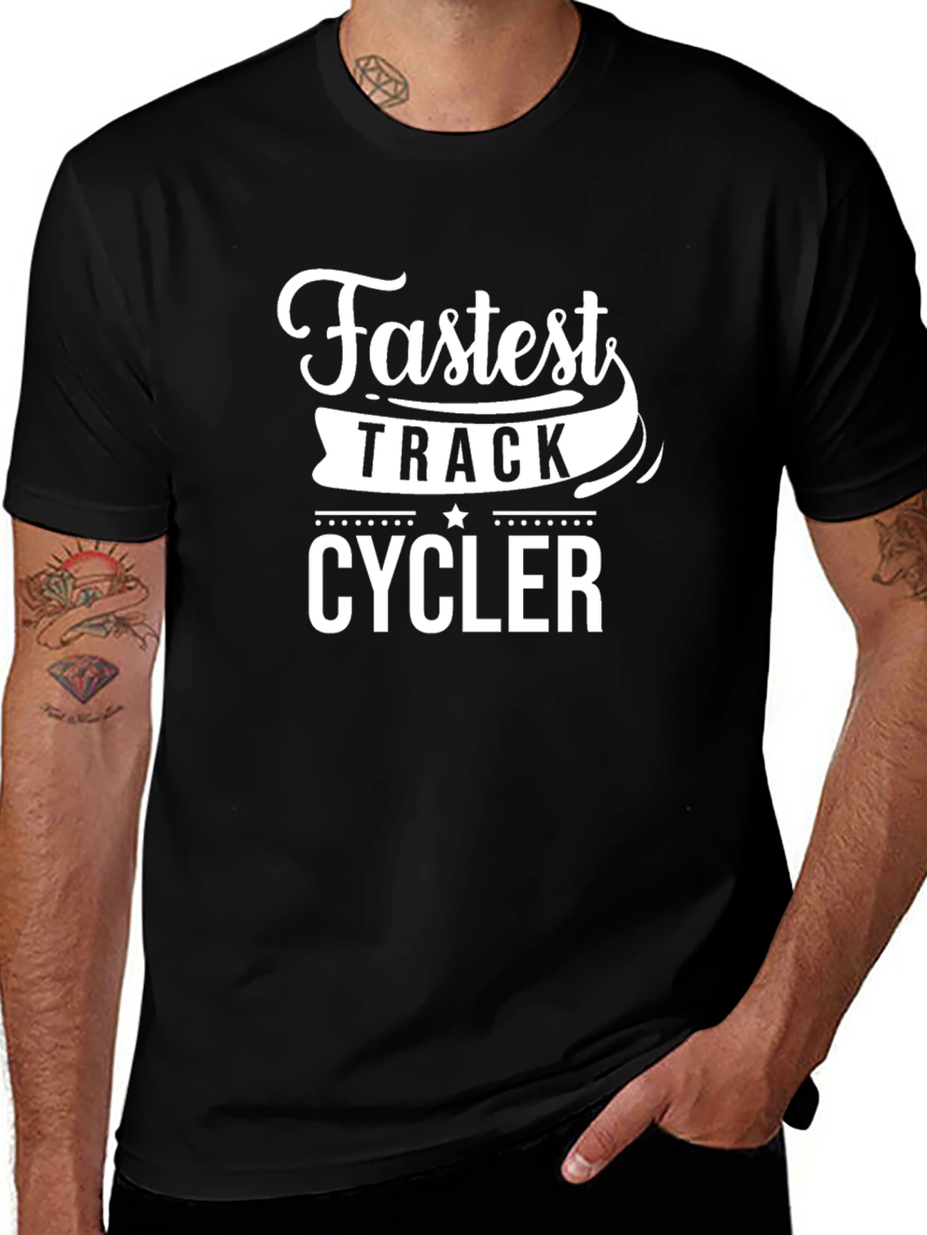 Variant 30 of Fastest Track Cycler T-Shirt - Black