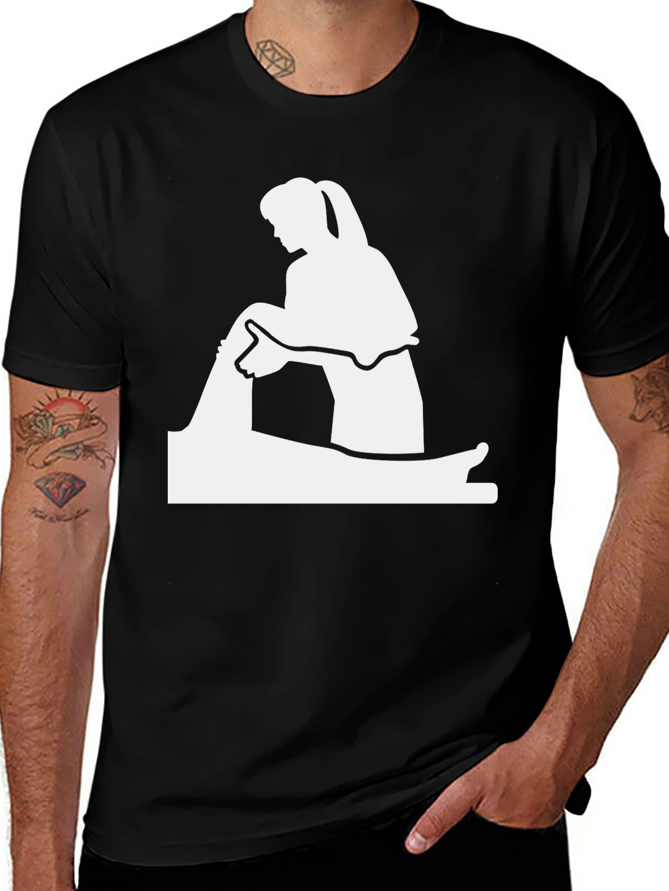 Variant 18 of Massage Therapy T-Shirt - Black Cotton Tee