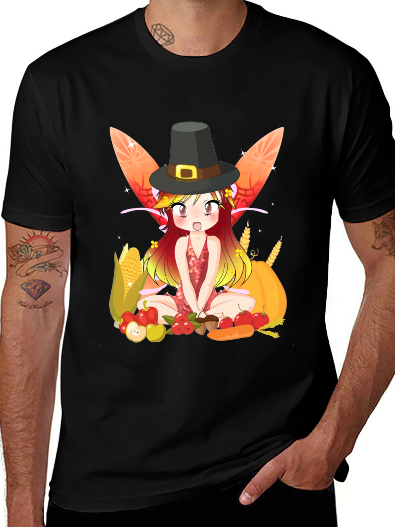 Thanksgiving Fairy Graphic T-Shirt