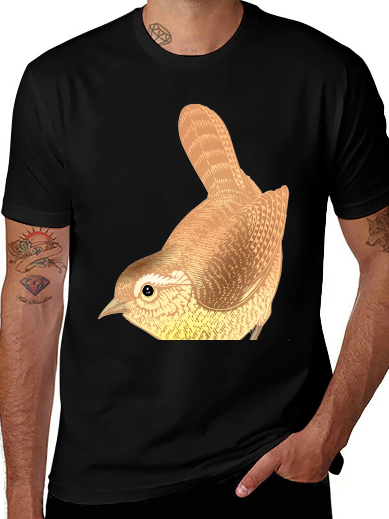 Variant 21 of Bird Graphic Tee - Nature Lover's Black T-Shirt