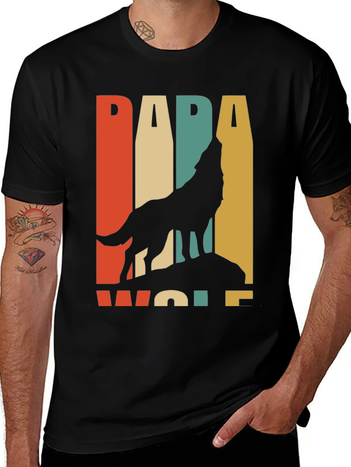 Variant 8 of Papa Wolf Retro Graphic T-Shirt