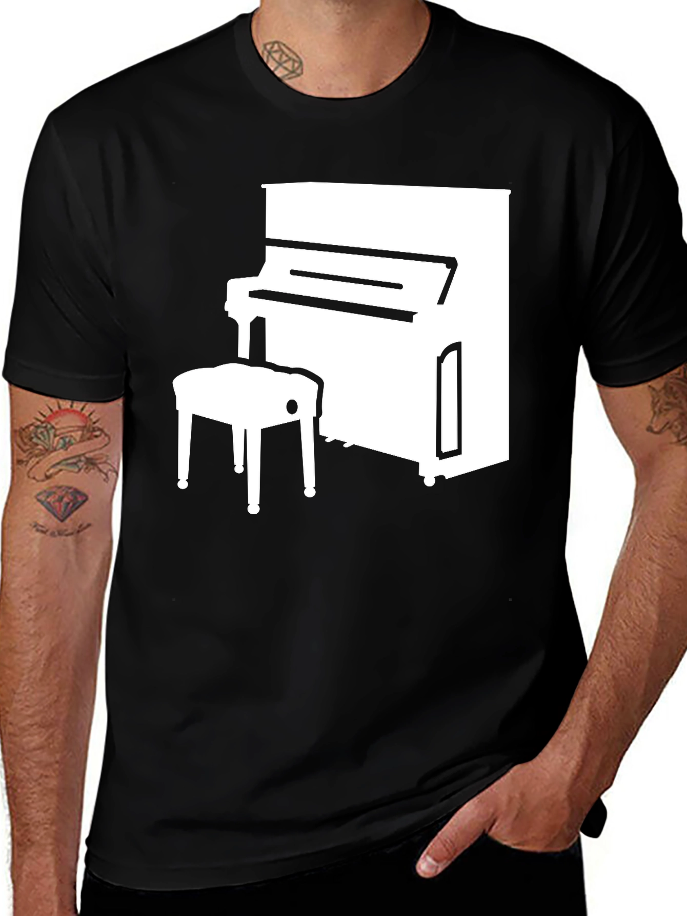 Variant 3 of Piano Graphic Tee - Stylish Music Lover's T-Shirt