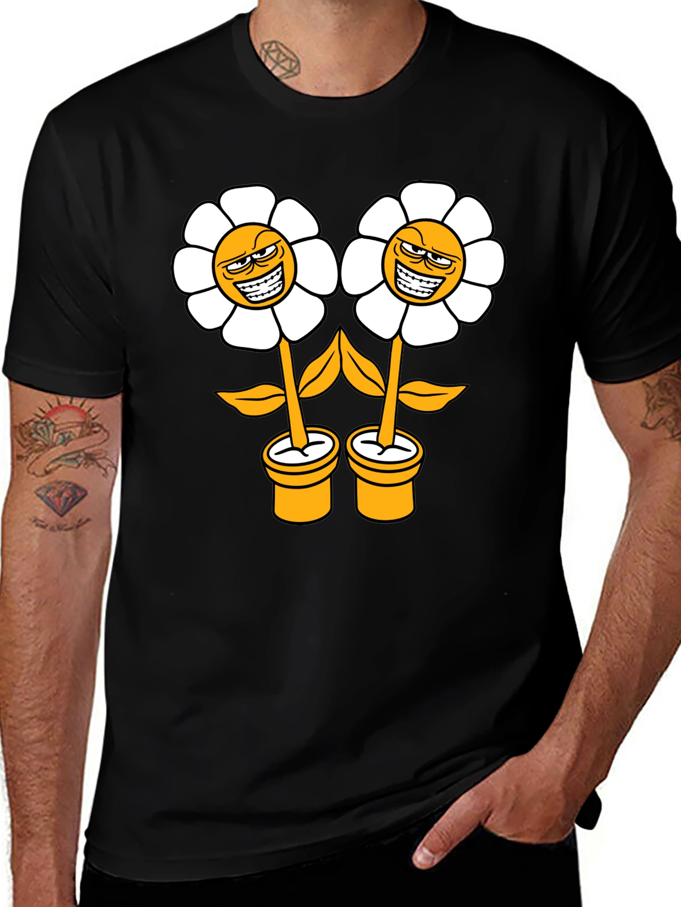 Variant 16 of Smirking Flower Graphic T-Shirt