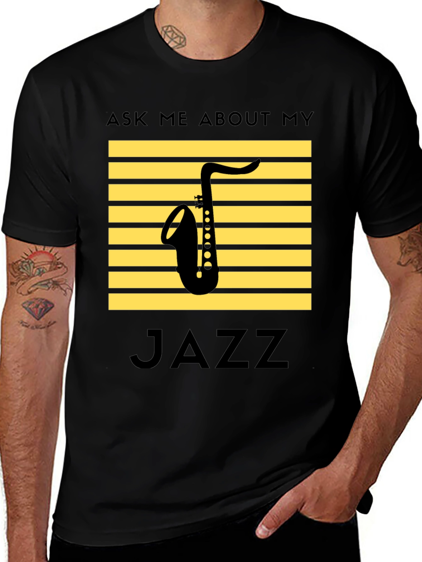 Variant 7 of Jazz Saxophone T-Shirt: Ask Me About My Jazz