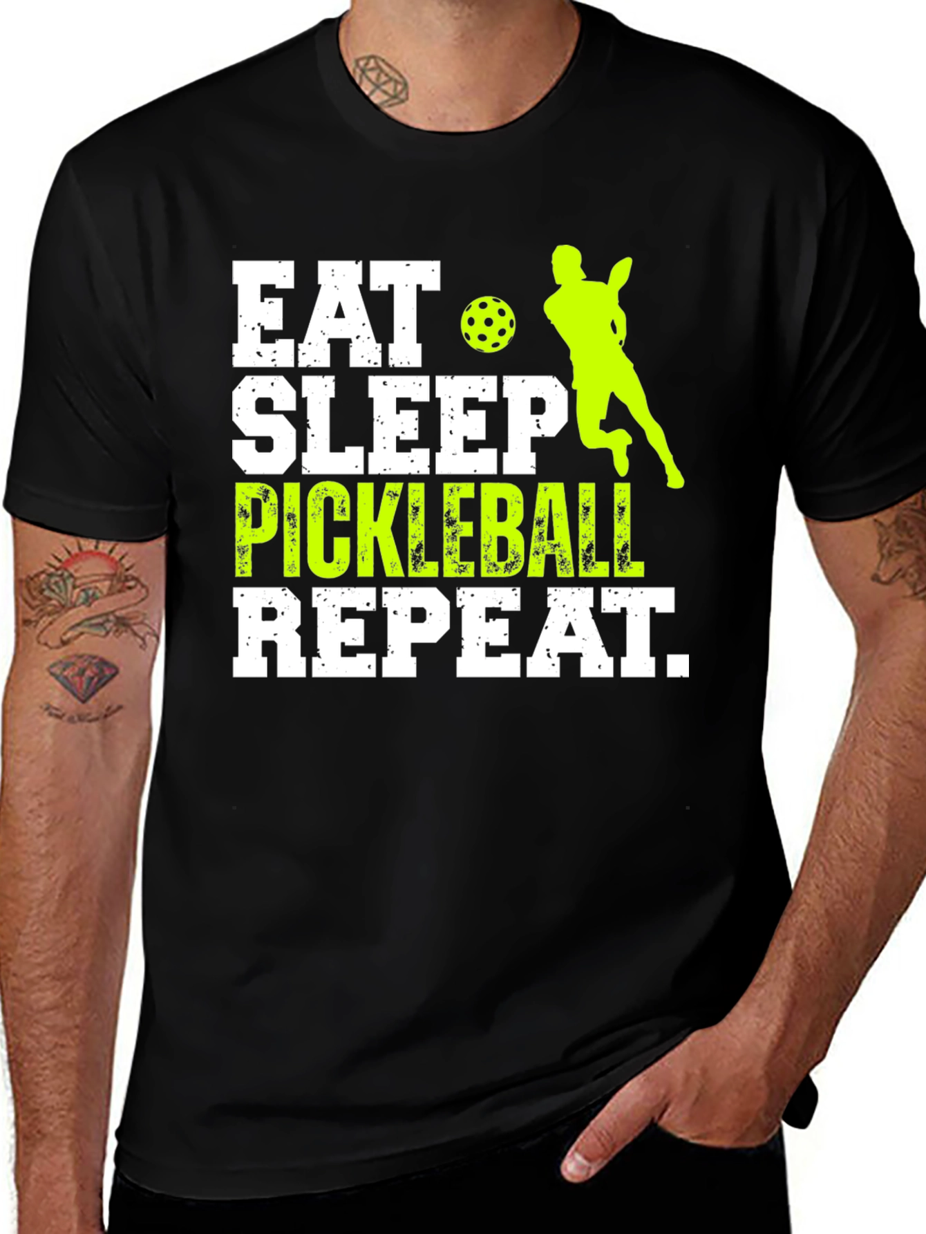 Variant 21 of Eat Sleep Pickleball Repeat T-Shirt