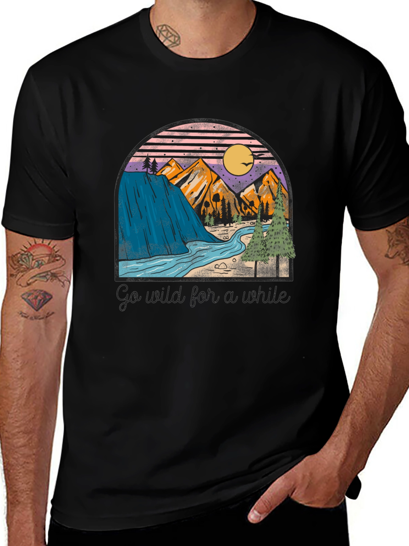 Variant 6 of Nature Landscape Graphic Print Tee