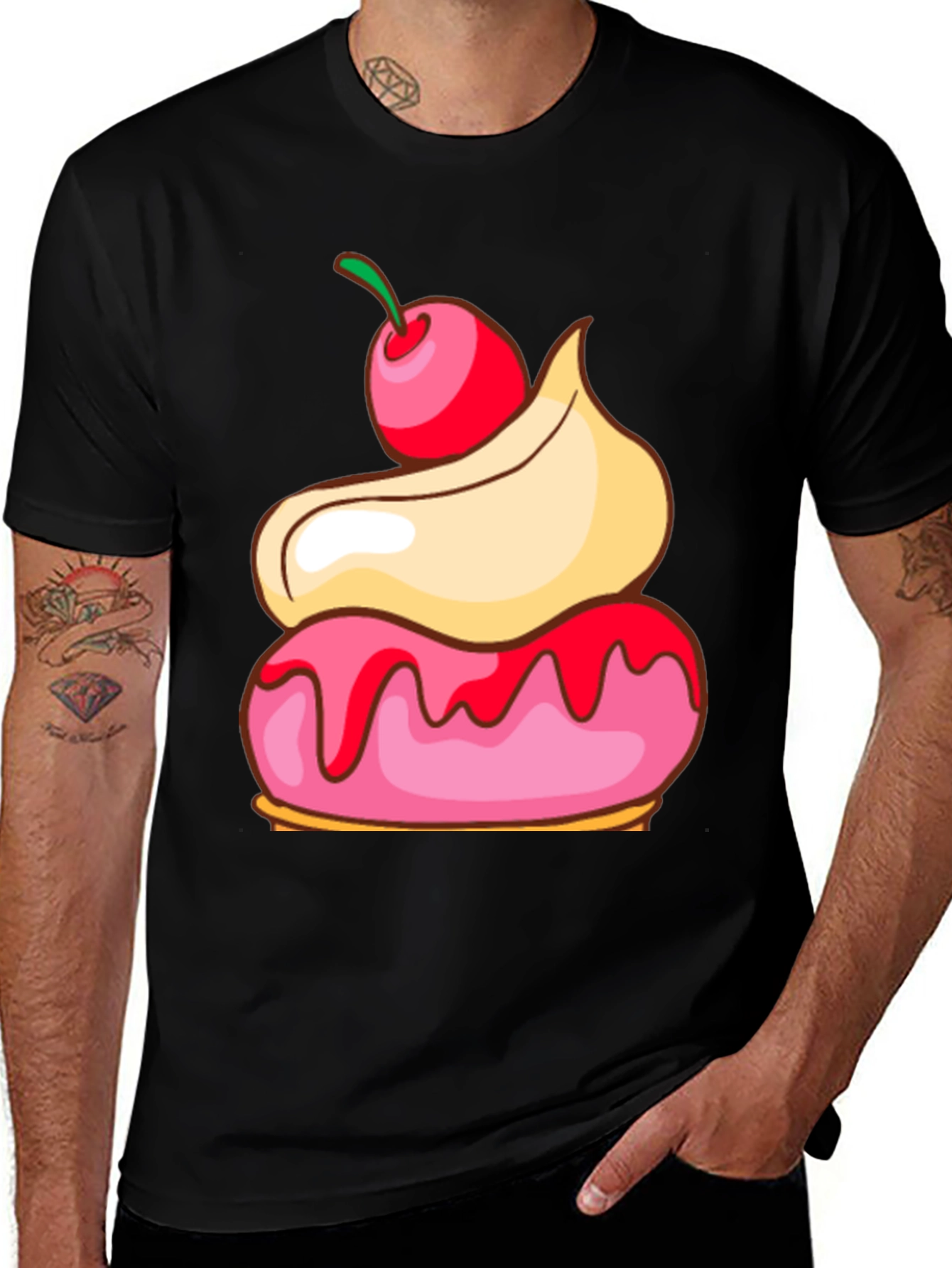Variant 15 of Sweet Treat Tee: Donut & Cherry Graphic T-Shirt