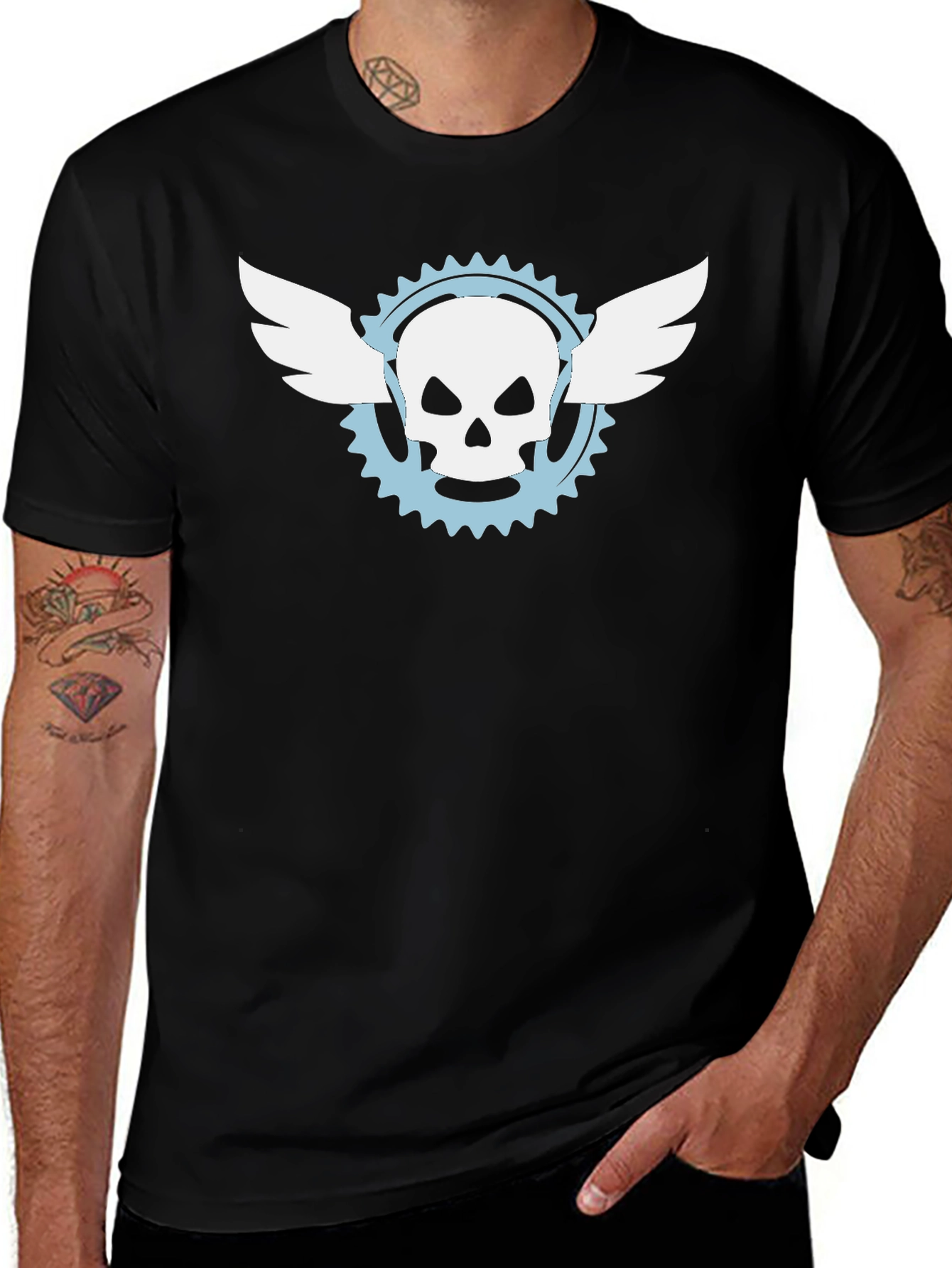 Variant 22 of Skull Wings Graphic Tee - Mens Black Cotton T-Shirt