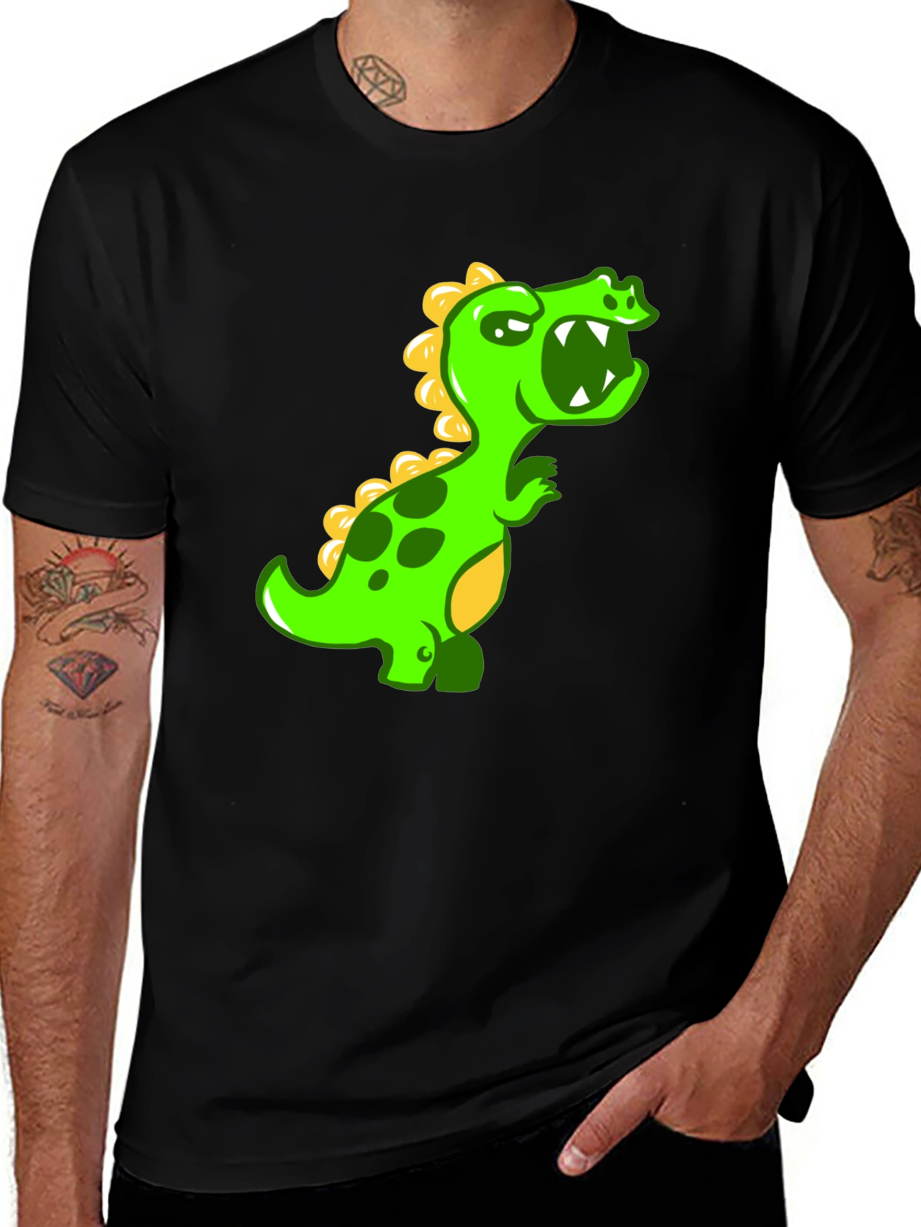 Variant 7 of Dinosaur Graphic Black T-Shirt