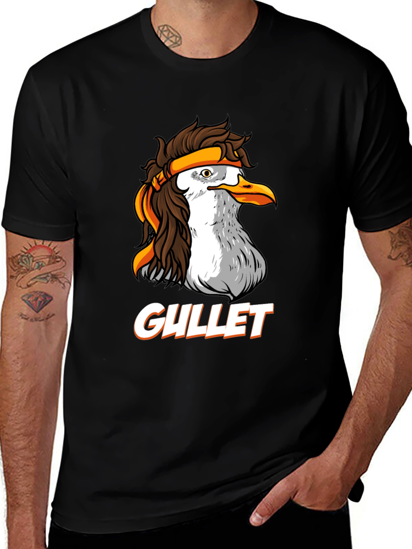 Variant 19 of GULLET Seagull Cartoon Graphic Black T-Shirt