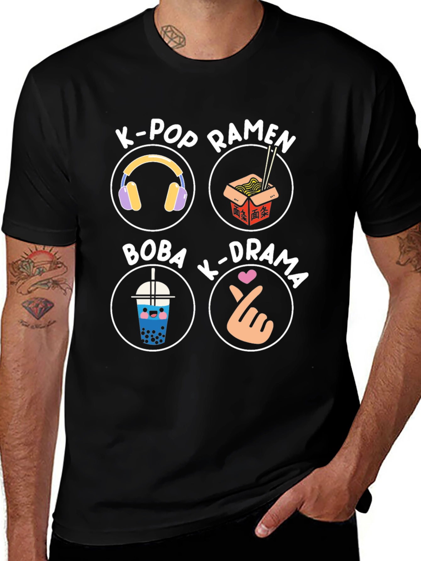 K-Pop Lover T-Shirt: Ramen, Drama, Boba