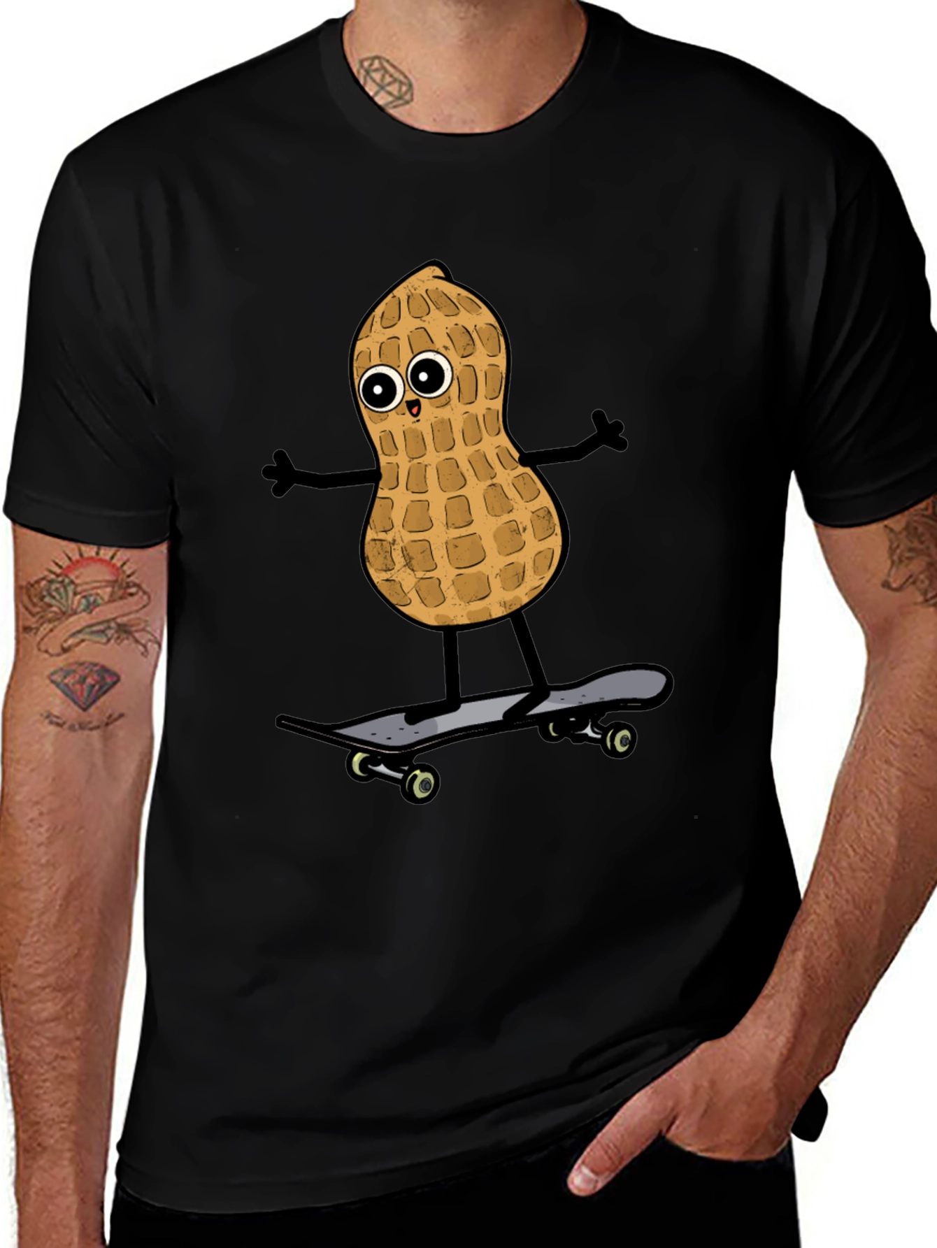 Variant 18 of Peanut Skateboarder Graphic Tee - Black