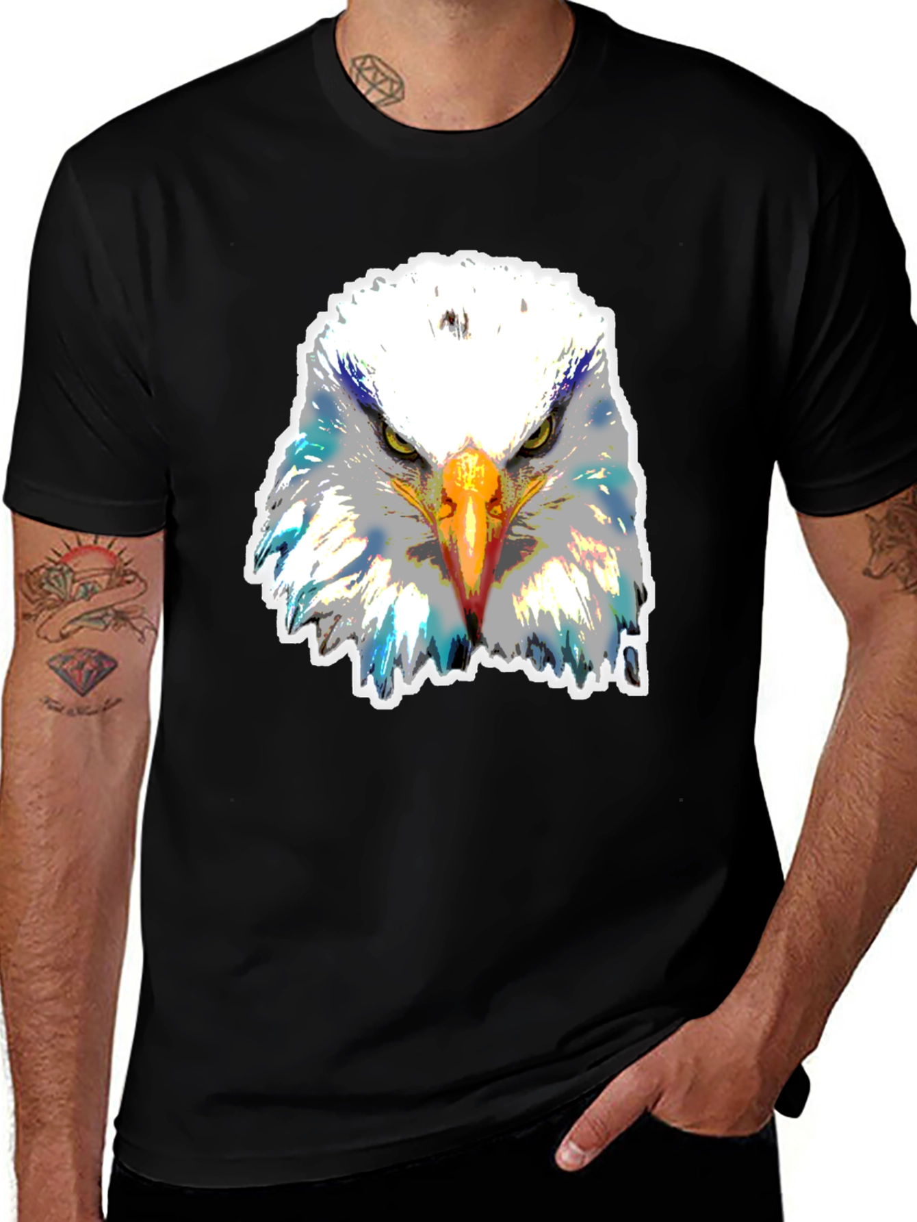 Bald Eagle Graphic T-Shirt - Black