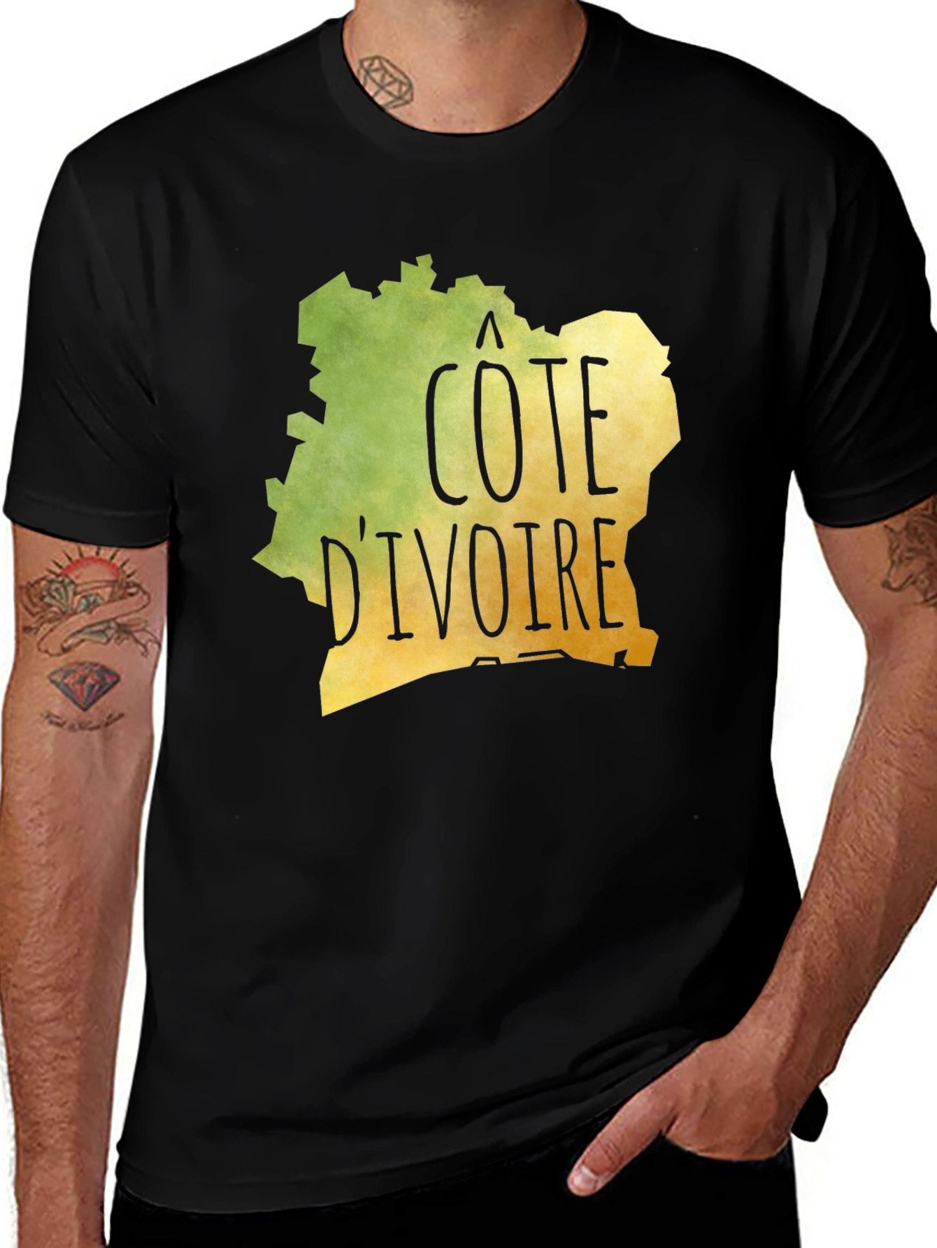 Cote D'Ivoire Graphic Tee - Black Unisex T-Shirt