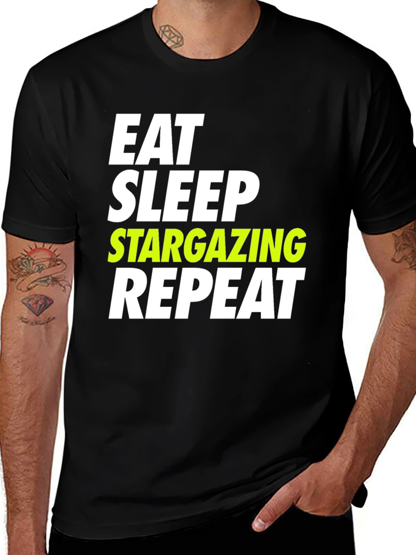 Variant 8 of Eat Sleep Stargazing Repeat Graphic Tee