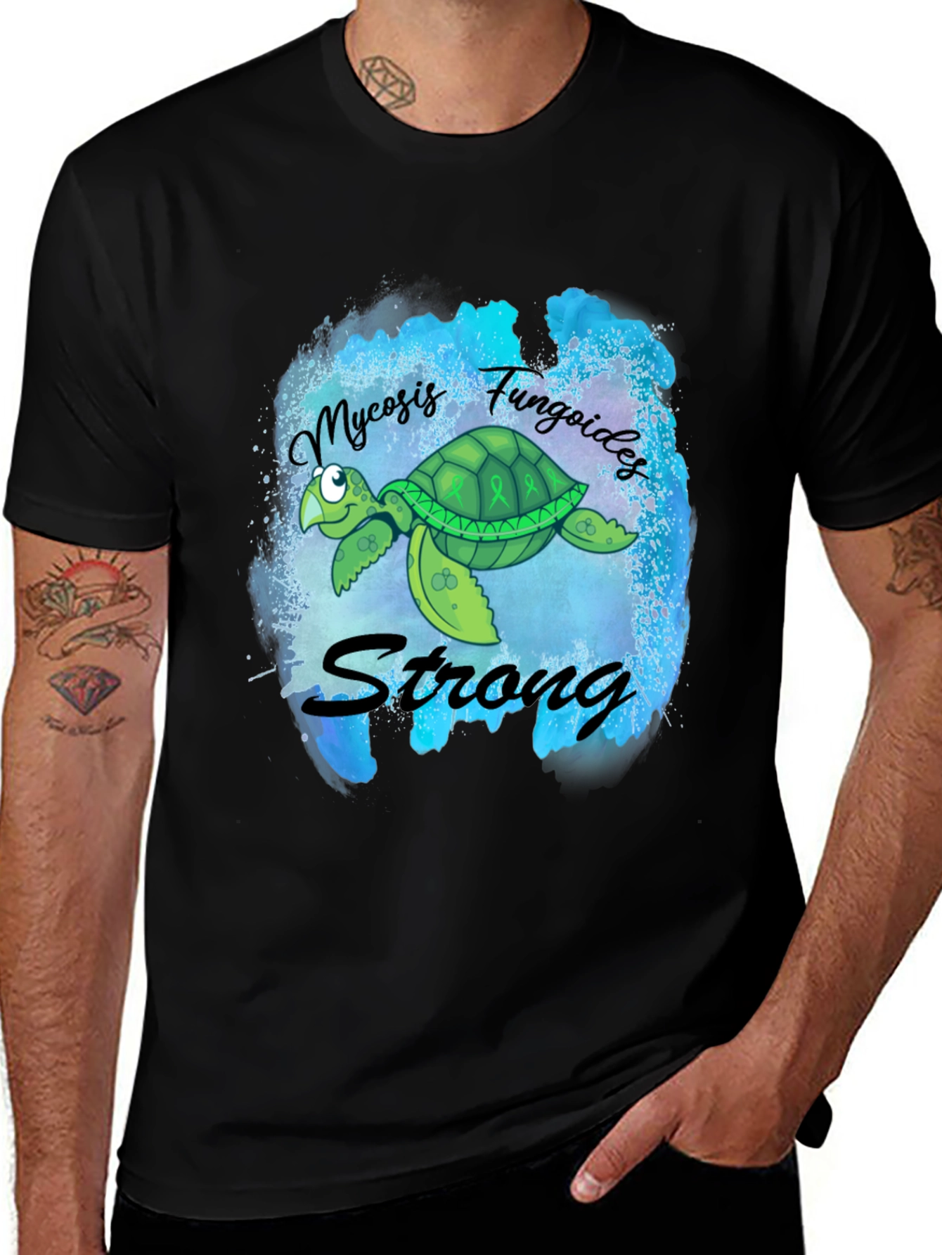 Mycosis Fungoides Awareness T-Shirt - Turtle Strong Design