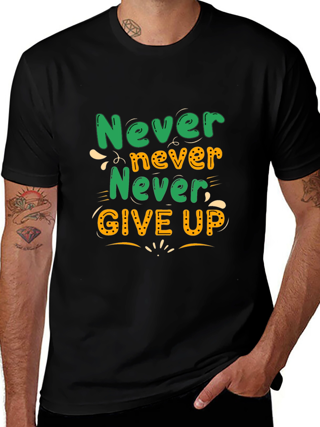 Variant 18 of Never Give Up Motivational T-Shirt