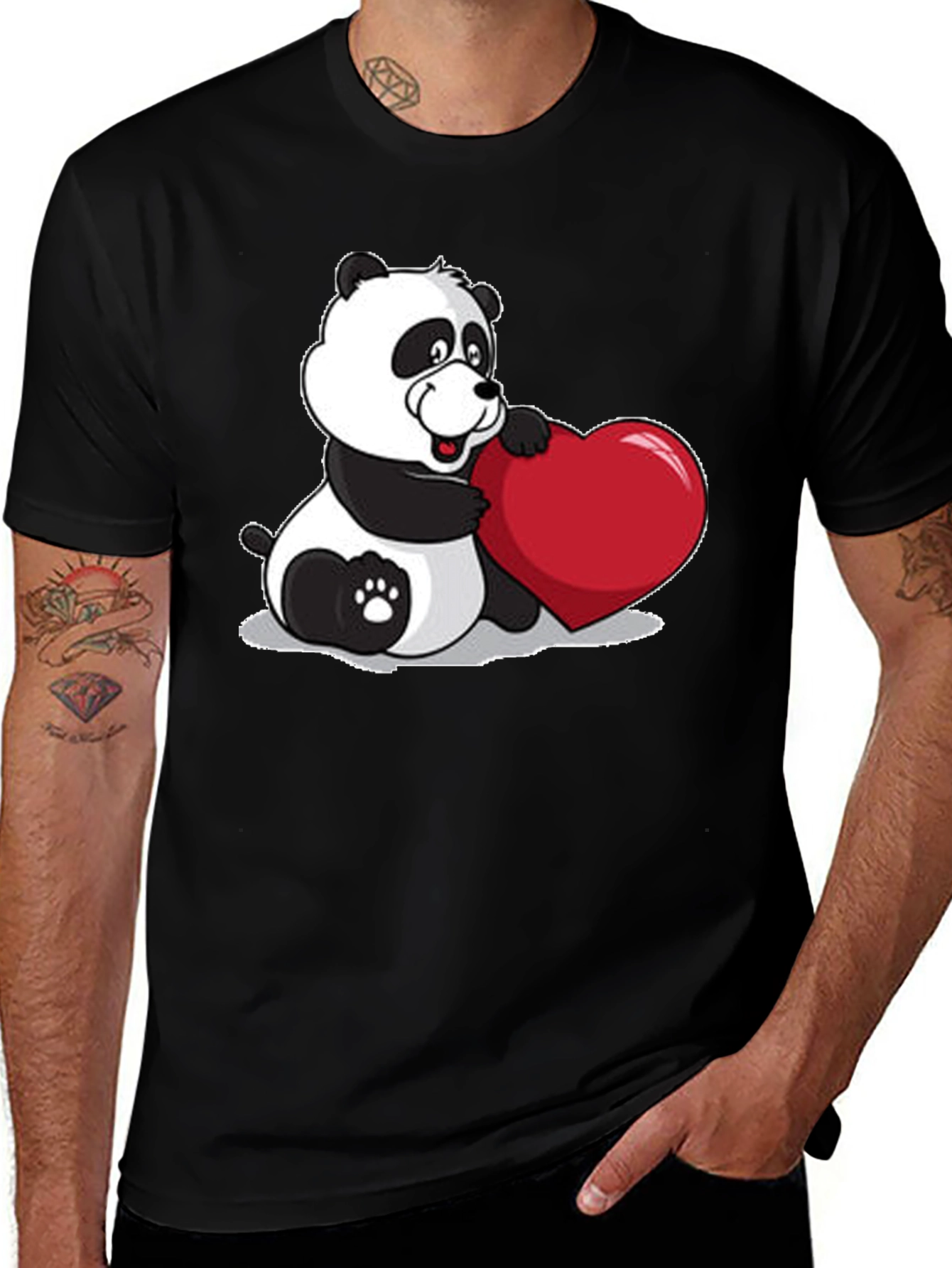 Variant 27 of Panda Heart Graphic Tee - Cute Animal Lovers T-Shirt