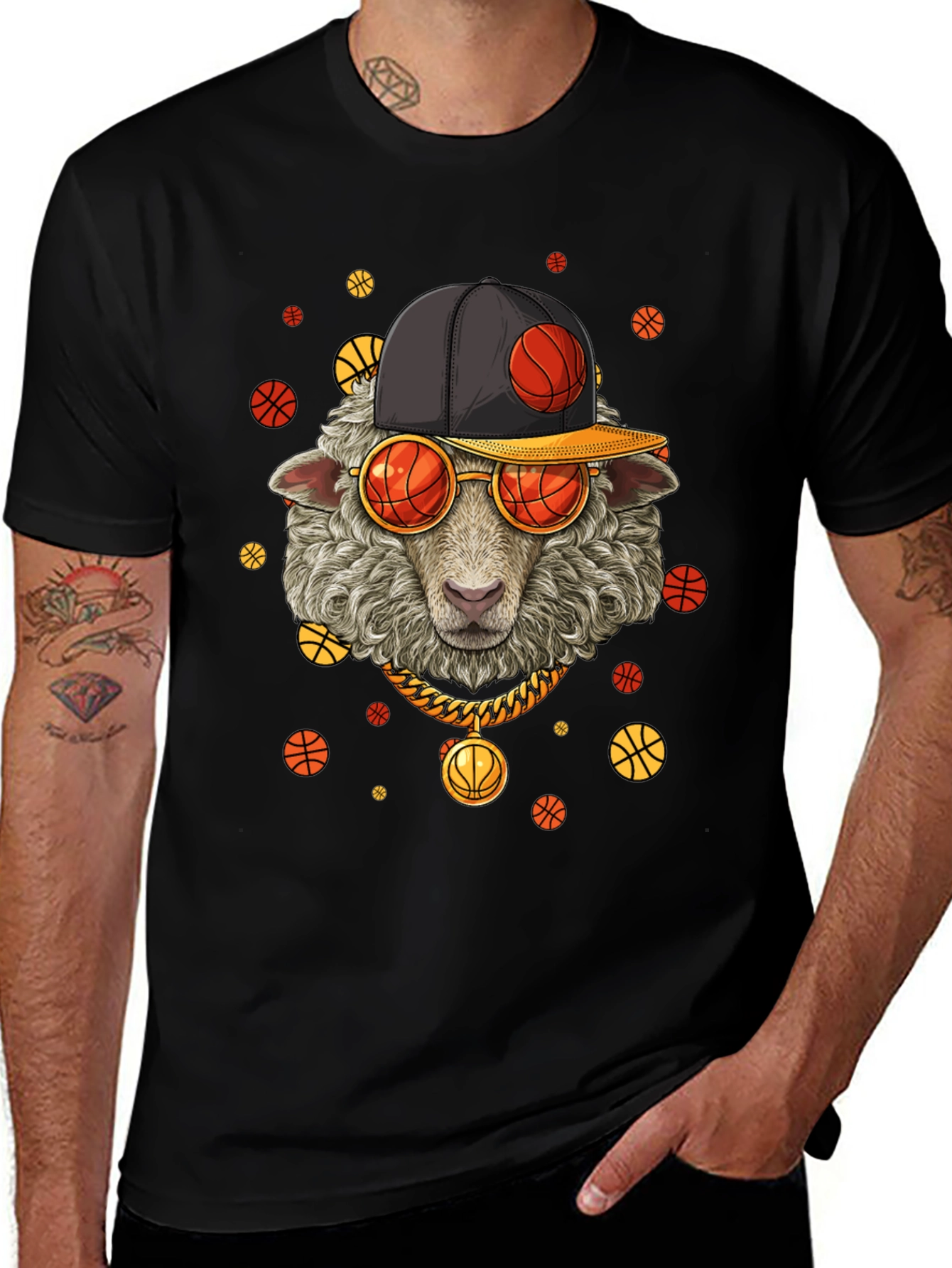 Basketball Sheep Graphic T-Shirt