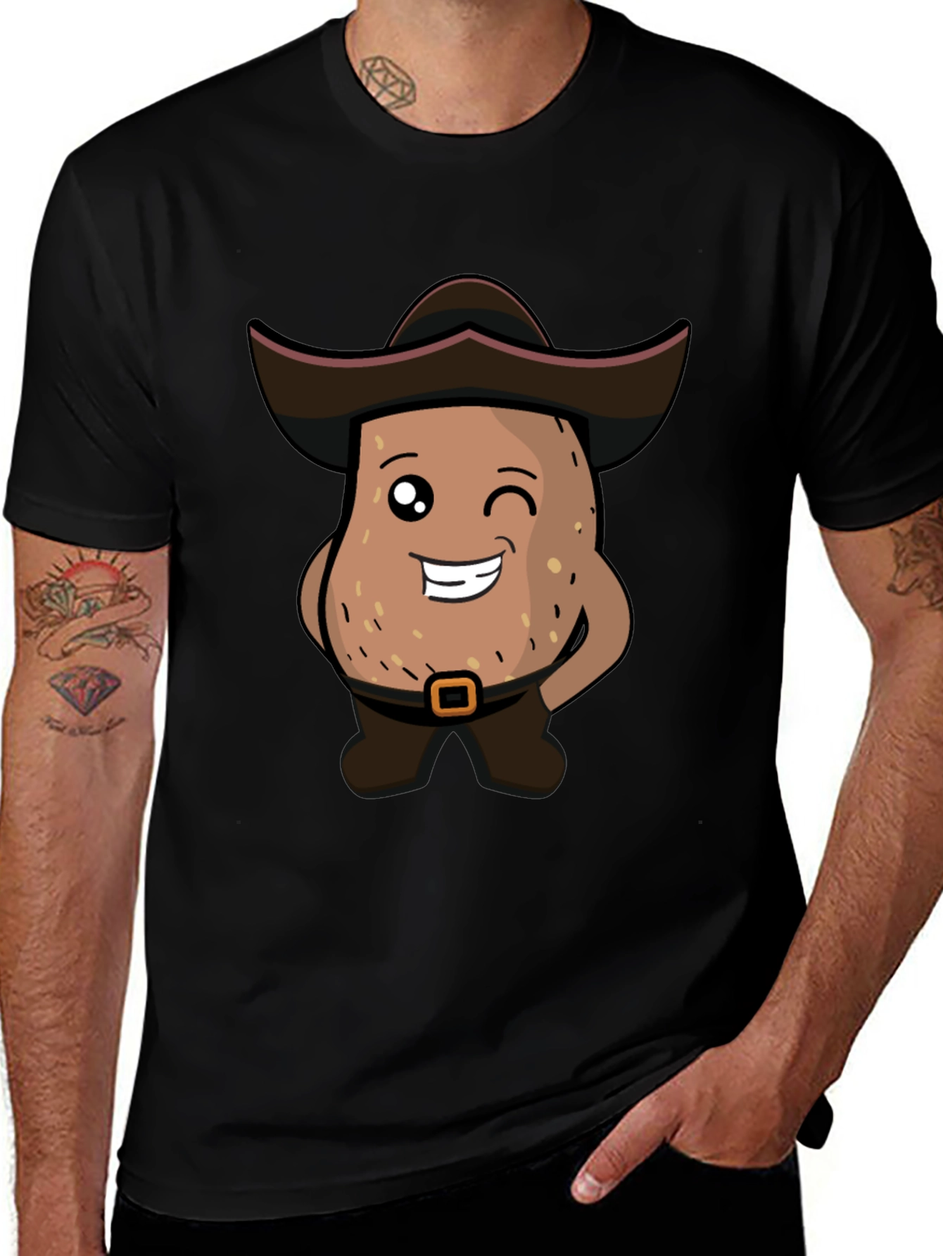 Variant 23 of Funny Potato Man Cartoon T-Shirt