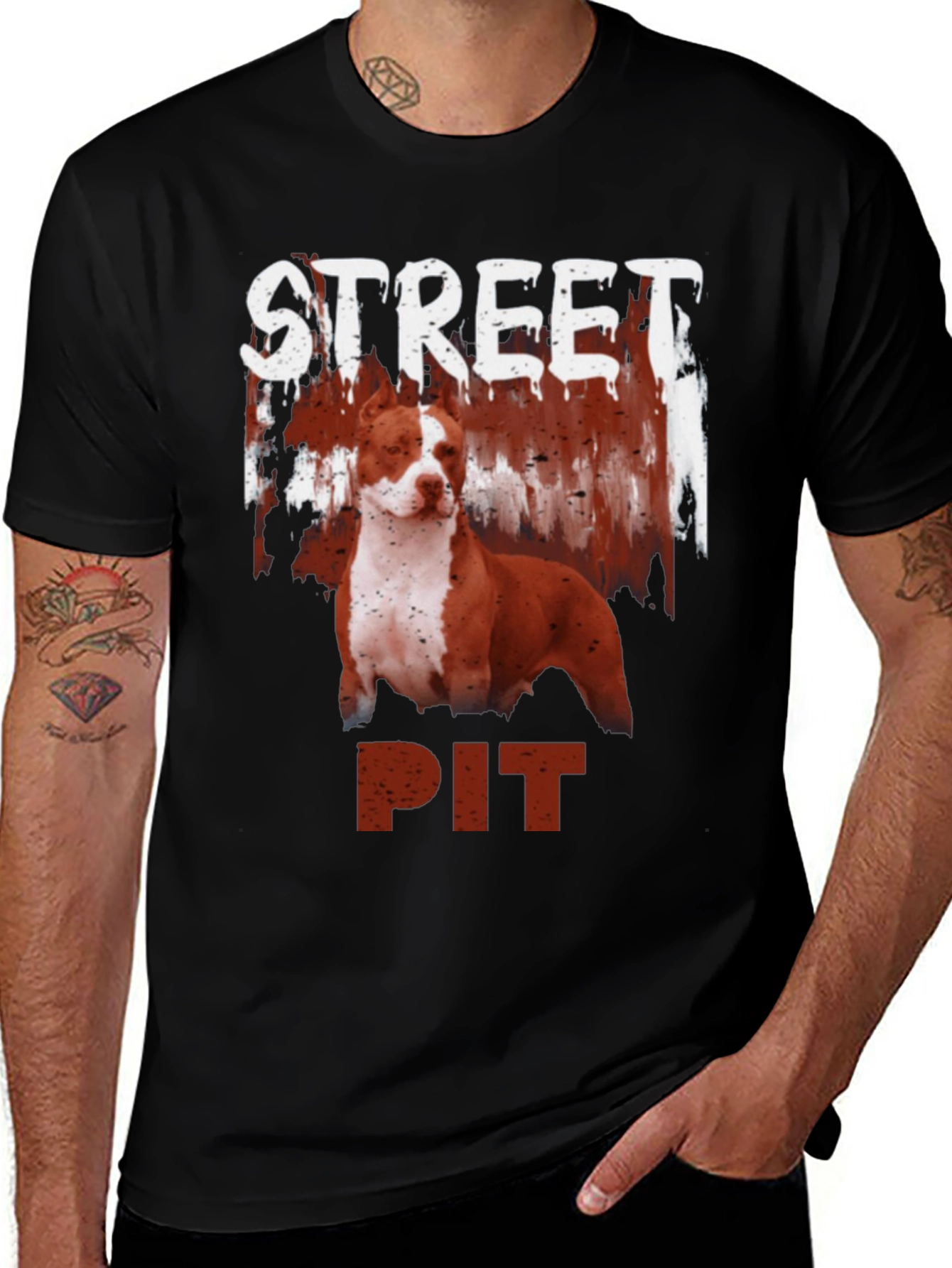Variant 24 of Street Pit Bull Black Graphic Tee