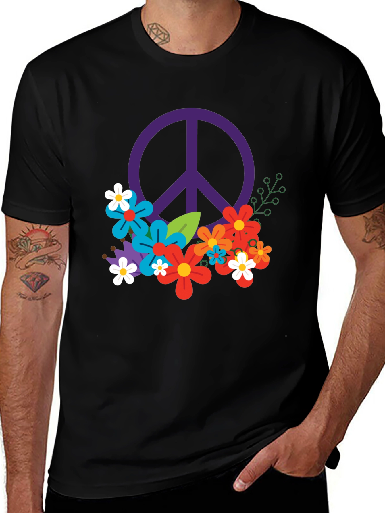 Peace & Flowers Graphic T-Shirt