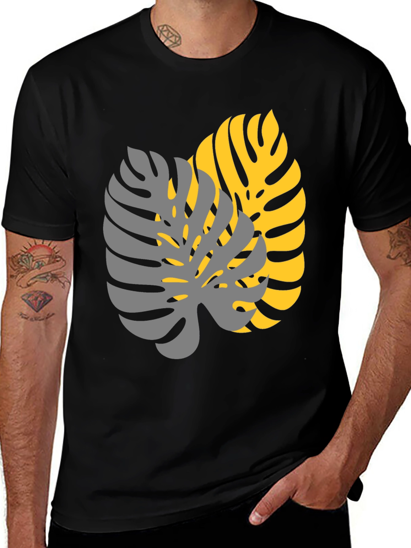Tropical Monstera Leaf Graphic Tee