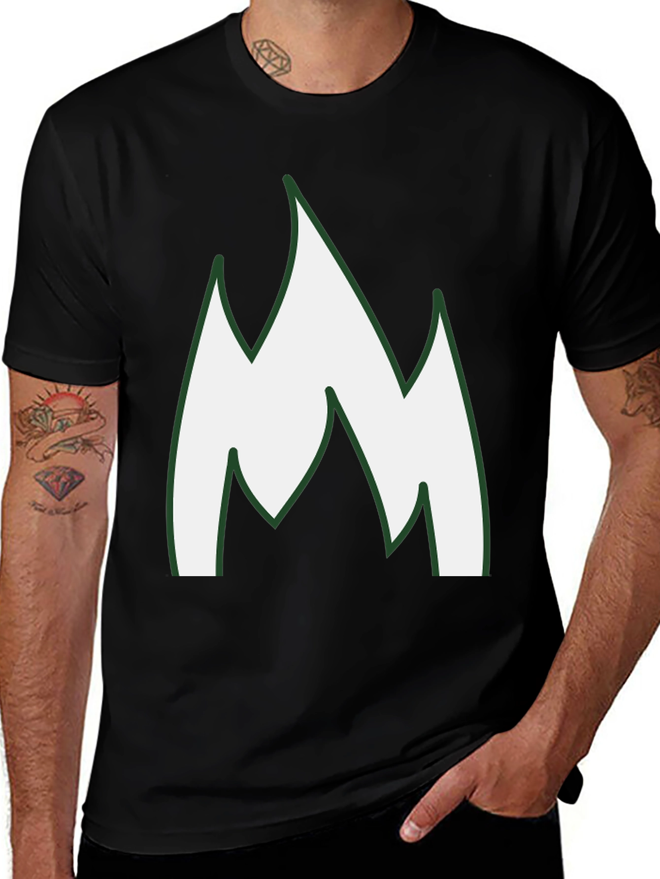 Variant 19 of Minimalist Flame Graphic Tee - Soft Cotton Blend