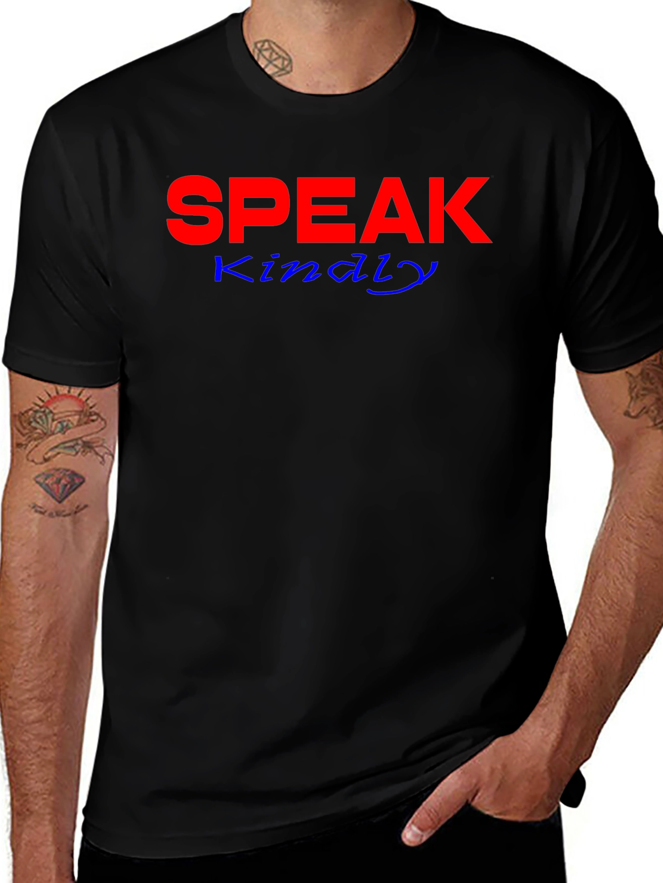 Variant 3 of Speak Kindly Graphic Tee - Black Cotton Blend