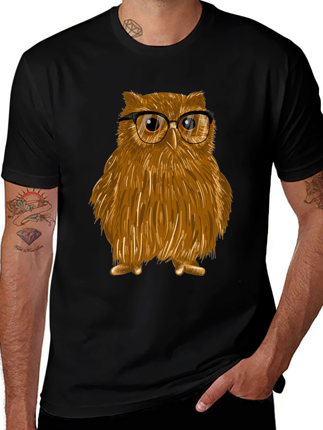 Variant 13 of Owl with Glasses T-Shirt - Stylish & Unique Design