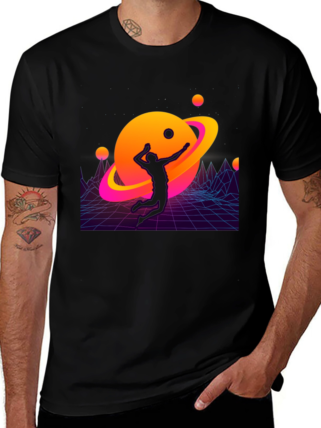 Variant 12 of Retro Space Volleyball Graphic Tee