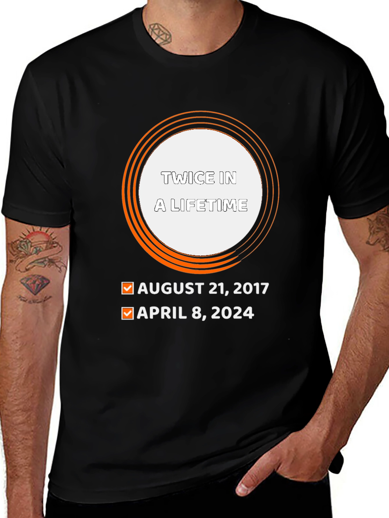 Variant 30 of Twice in a Lifetime Eclipse Dates T-Shirt