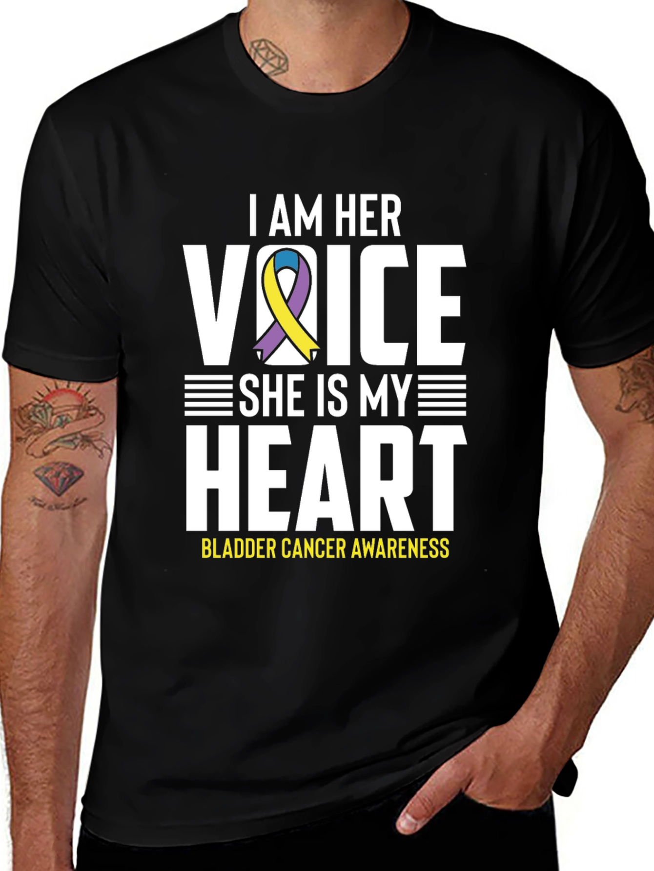 Variant 21 of Bladder Cancer Awareness T-Shirt - I Am Her Voice