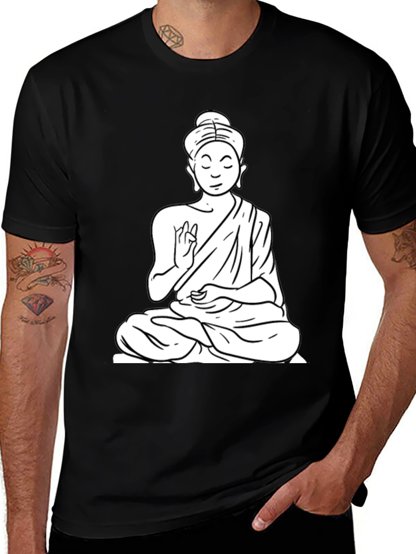 Variant 13 of Buddha Graphic T-Shirt - Black
