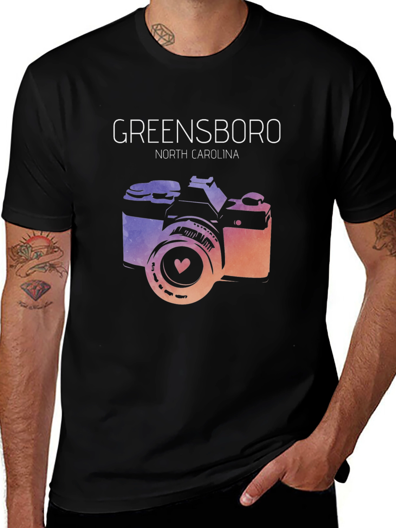Greensboro North Carolina Camera Graphic T-Shirt