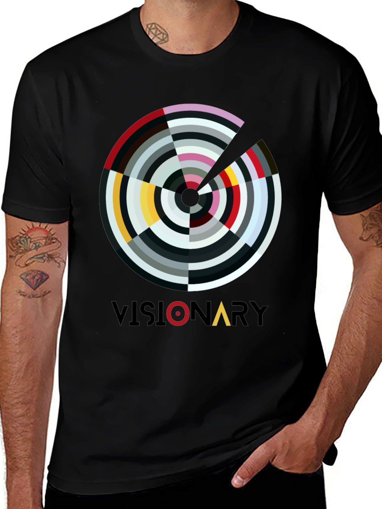 Variant 23 of Visionary Graphic Print Black T-Shirt