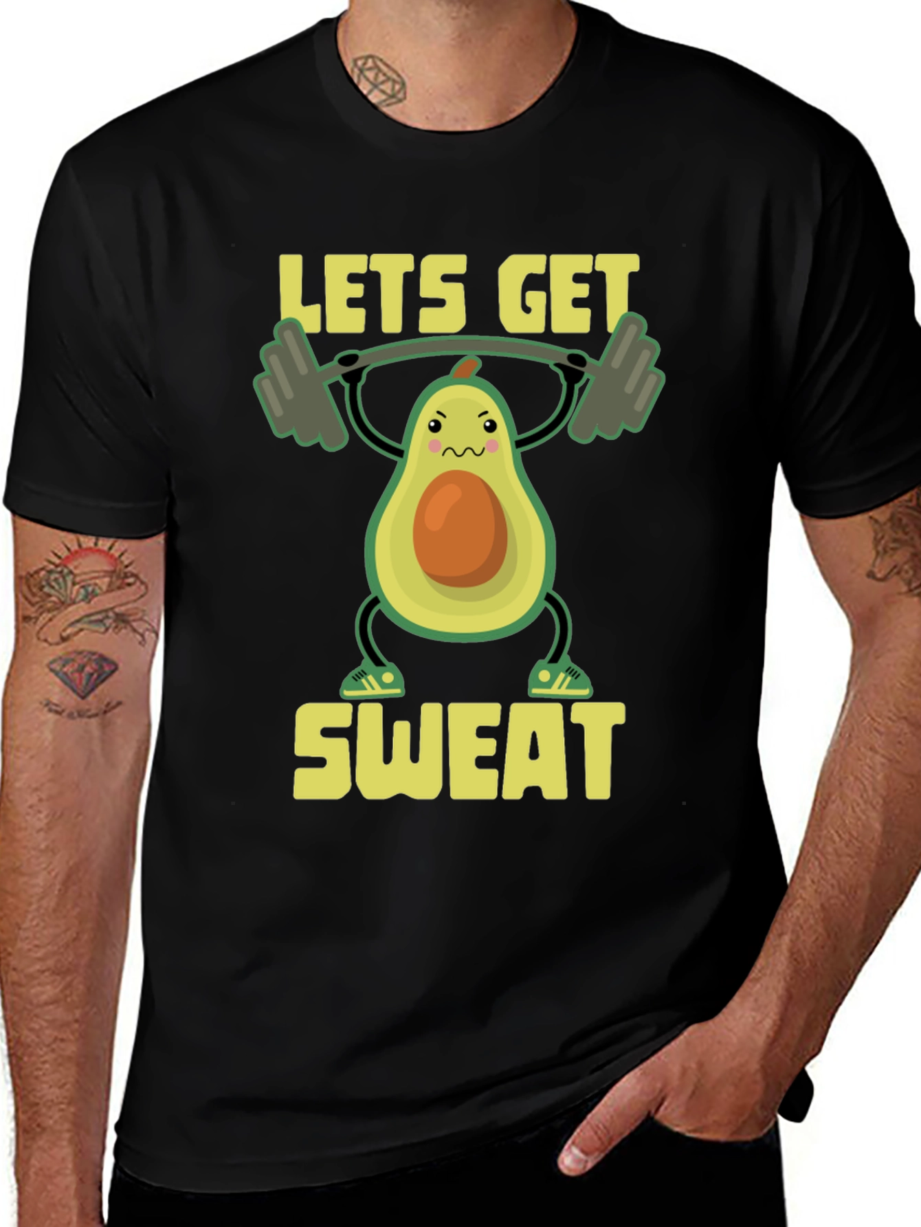 Variant 5 of Funny Workout Avocado T-Shirt - Let's Get Sweat!