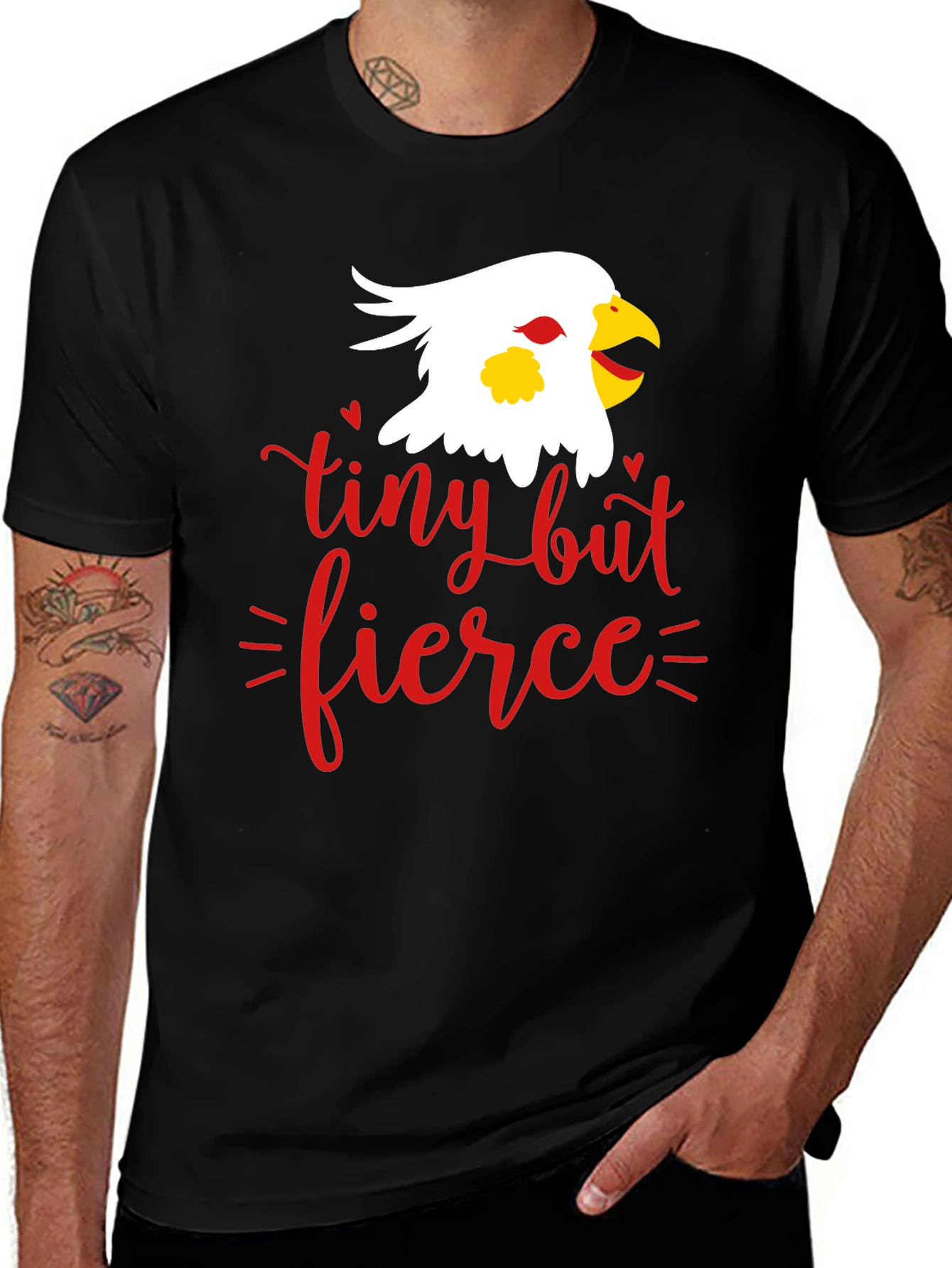 Variant 18 of Tiny But Fierce Graphic Tee - Black
