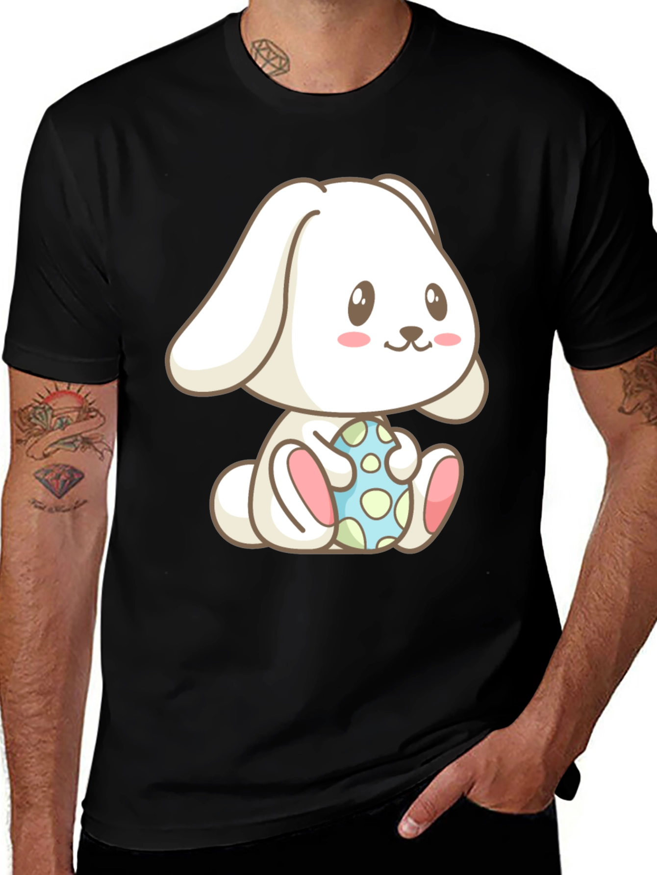 Variant 29 of Cute Bunny with Easter Egg Graphic T-Shirt