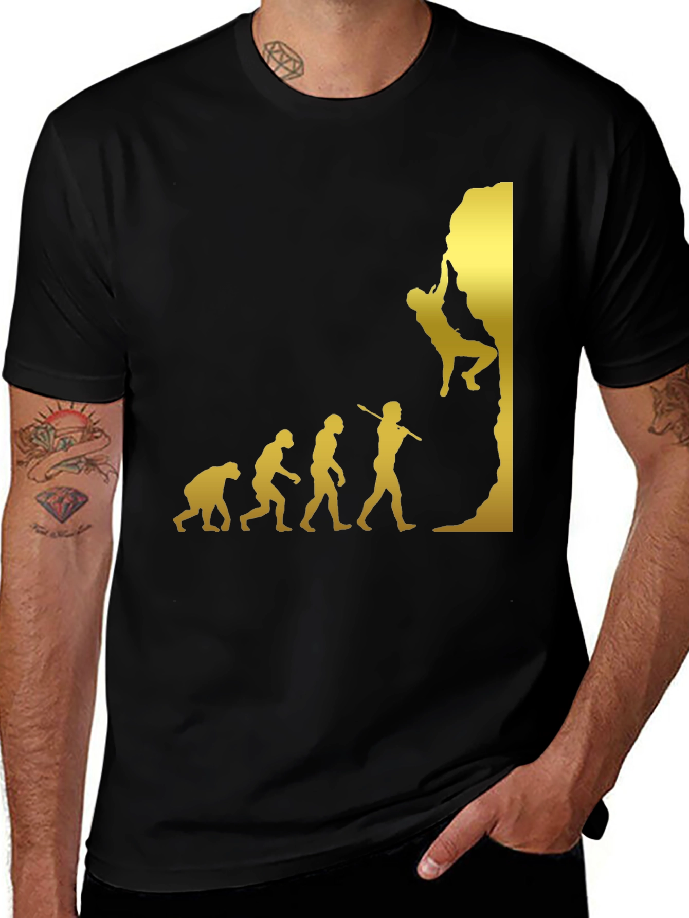 Variant 19 of Climbing Evolution Graphic T-Shirt