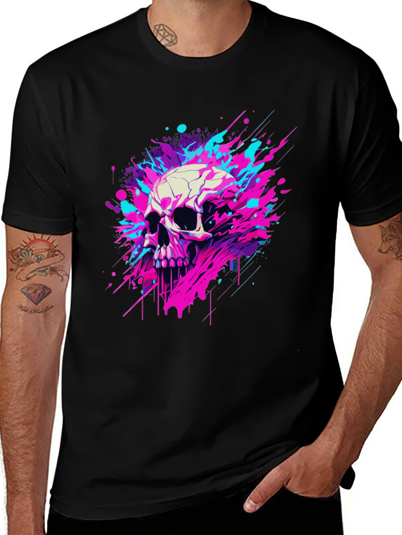Variant 3 of Skull Splash Graphic Tee - Bold & Unique Design