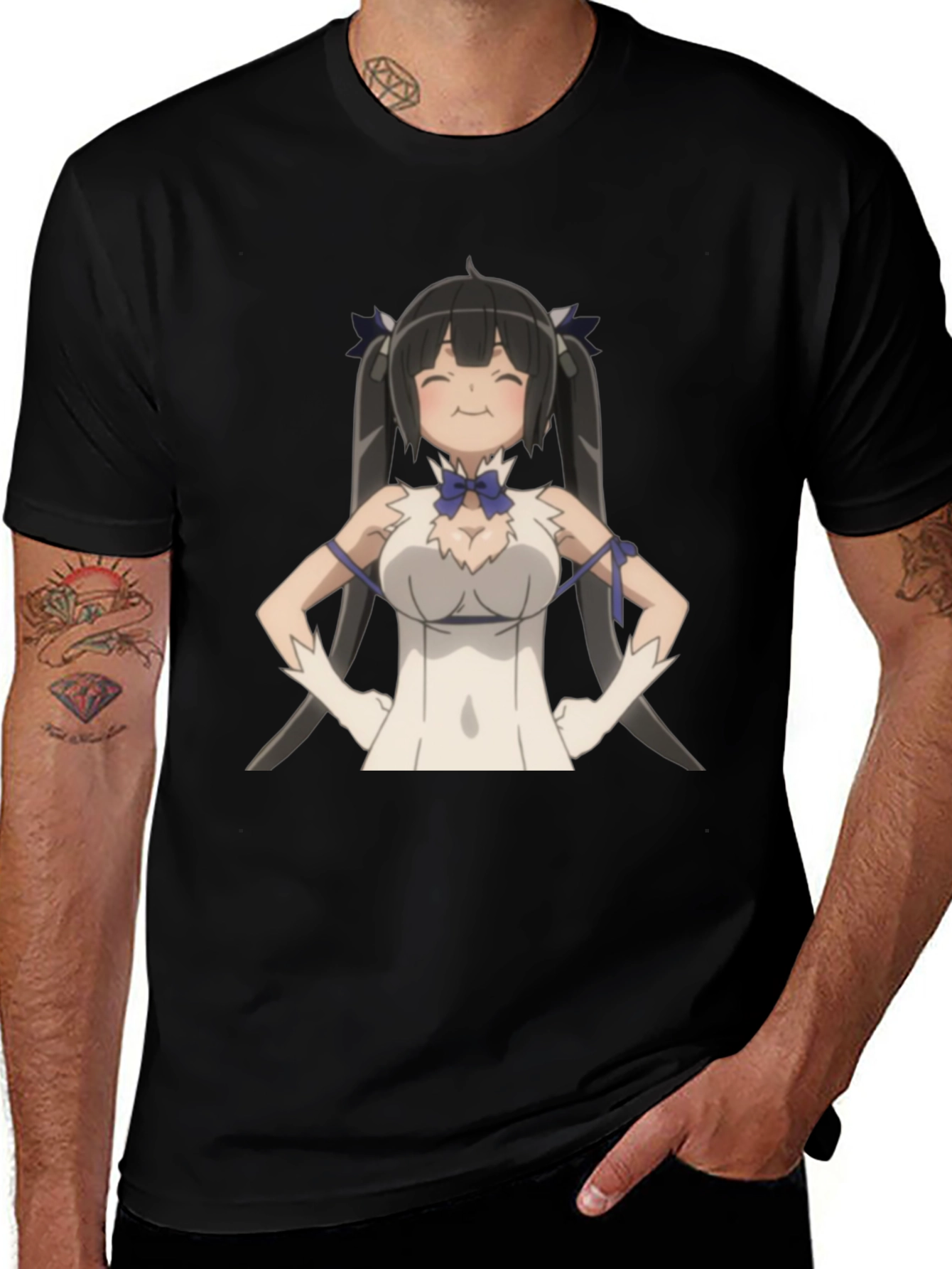 Variant 23 of Anime Character Graphic Black T-Shirt