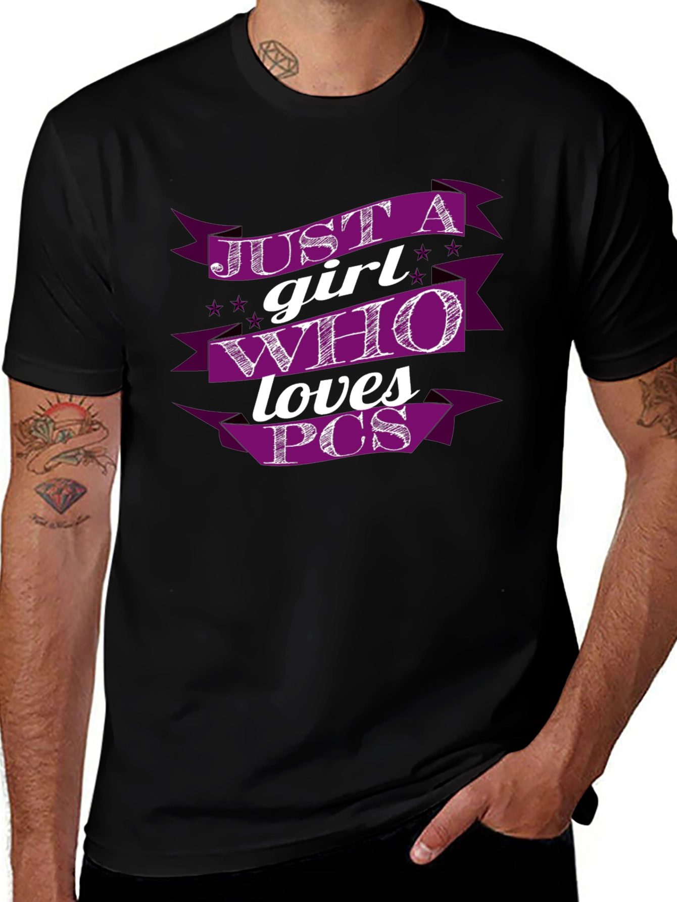 Just A Girl Who Loves PCs T-Shirt - Black