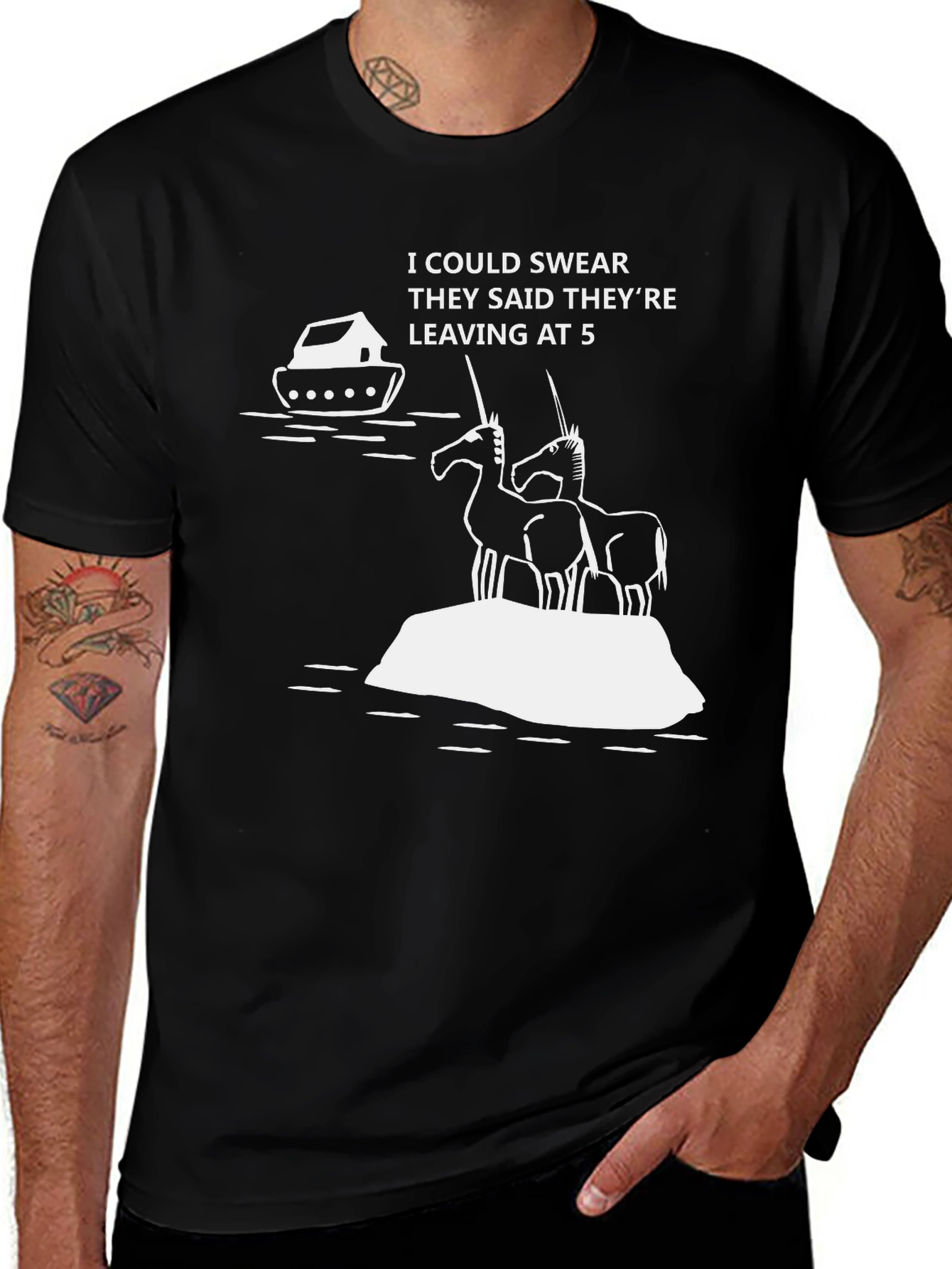 Variant 24 of Funny Unicorn Boat Leaving at 5 O'Clock T-Shirt