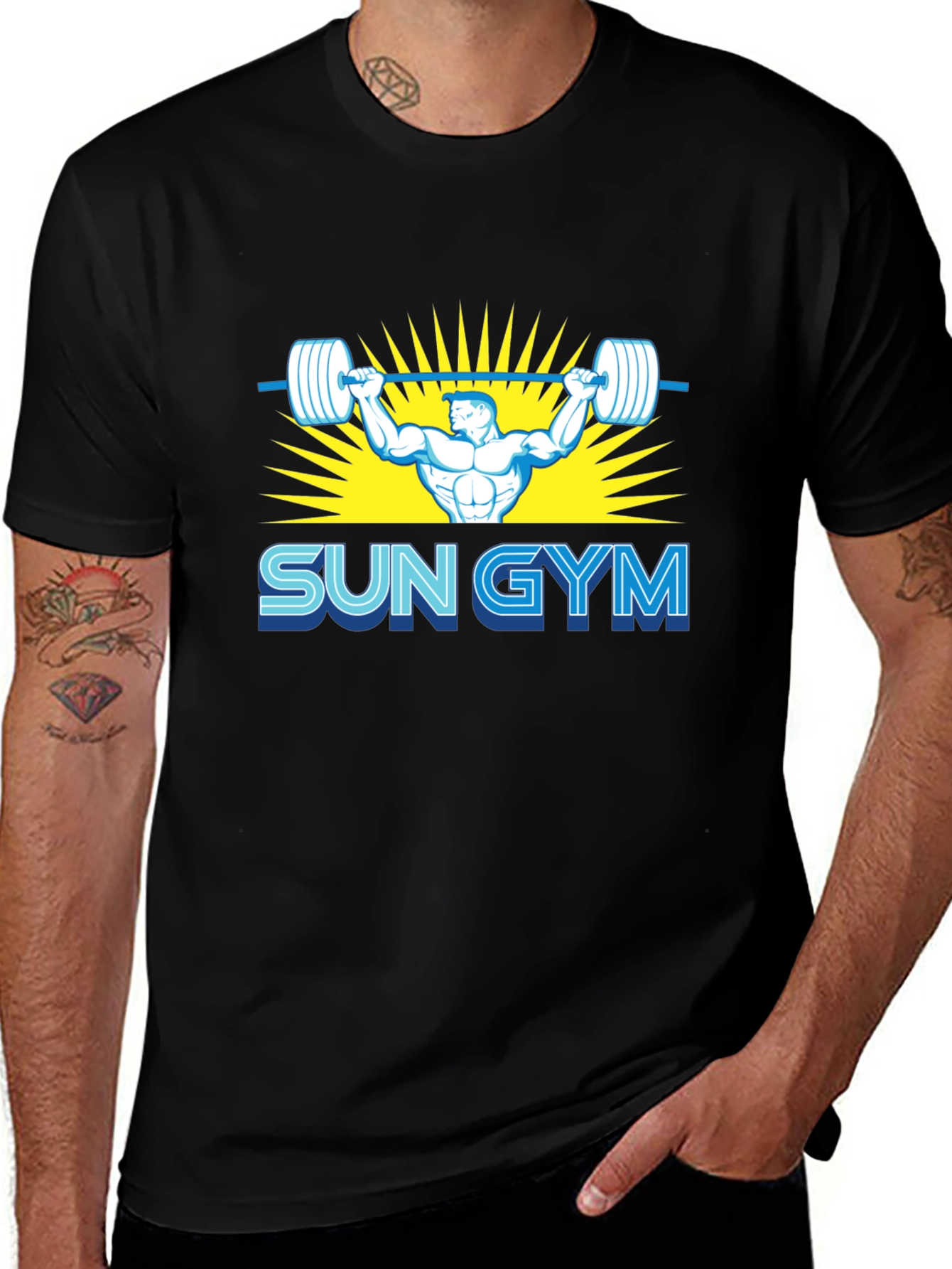 Variant 6 of Sun Gym Graphic Tee - Bodybuilder Design