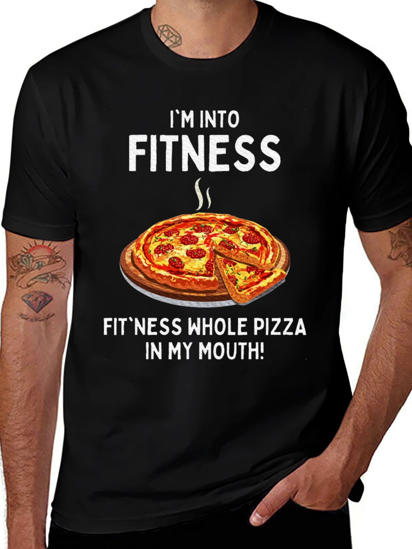 Variant 22 of I'm Into Fitness Pizza T-Shirt Funny Foodie Tee