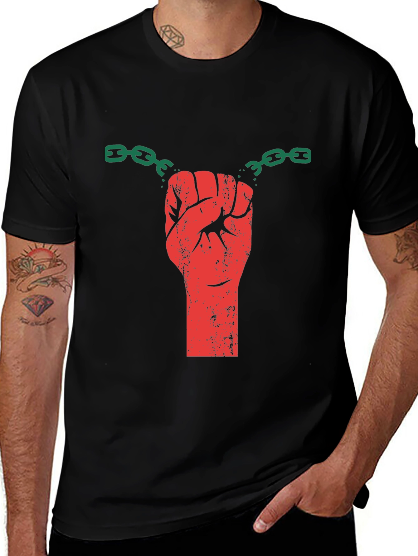 Variant 24 of Liberated Fist Graphic T-Shirt - Black