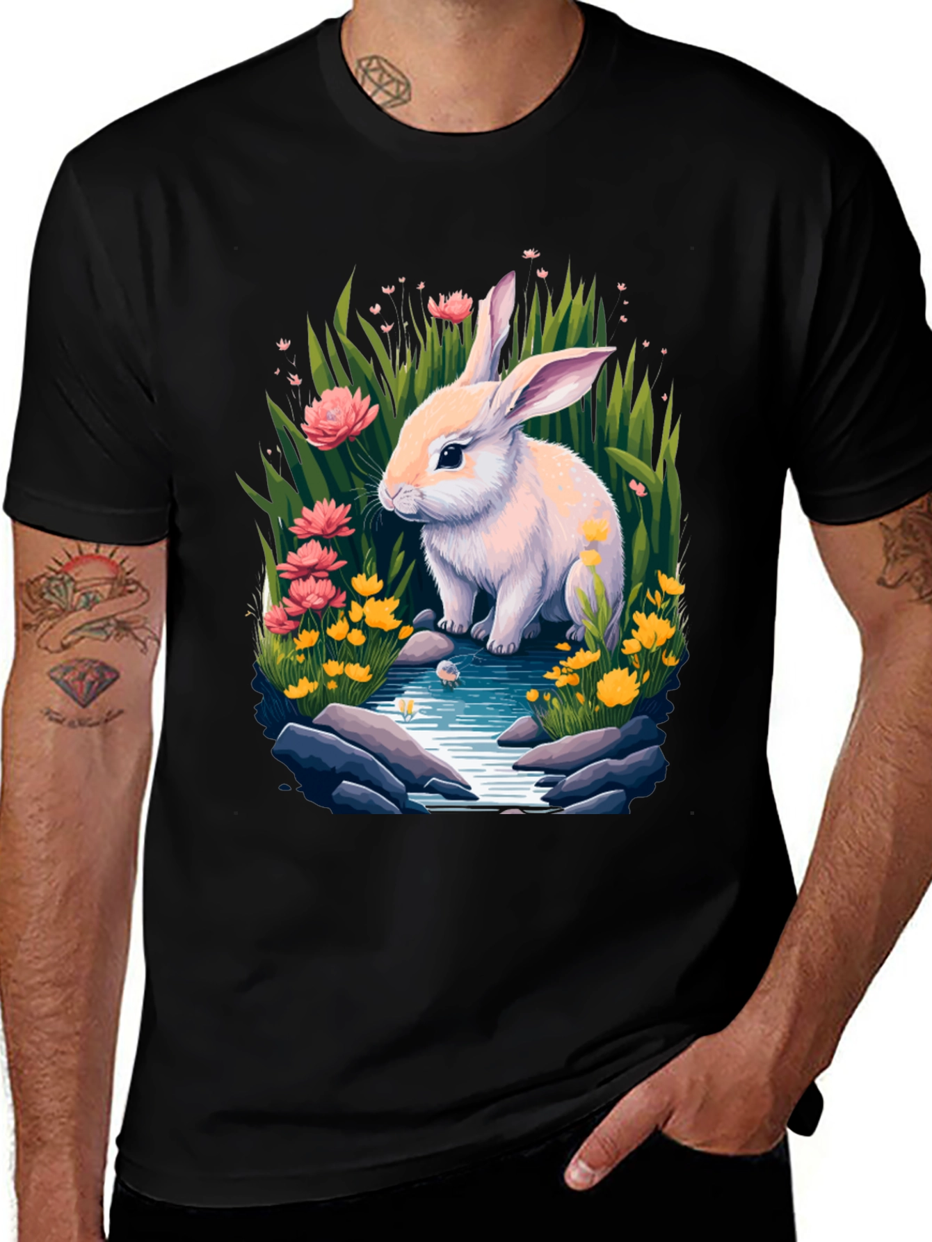 Variant 6 of Bunny in Bloom Tee - Whimsical Rabbit Design
