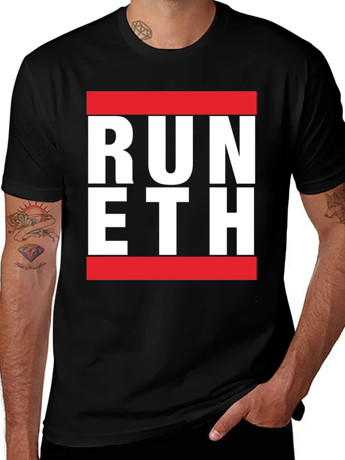 RUN ETH T-Shirt - Crypto Enthusiast Tee