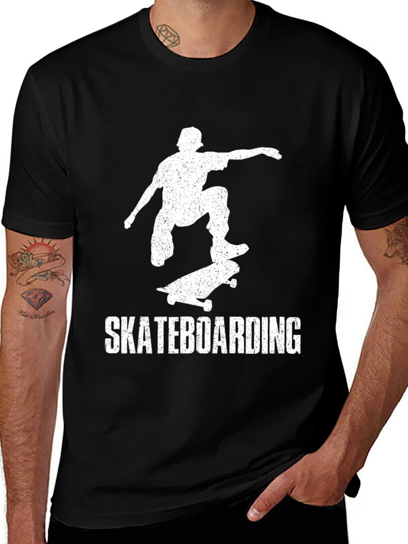 Variant 19 of Skateboarding Graphic Tee - Black T-Shirt